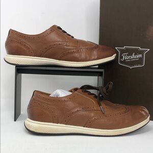 Florsheim Youth Great Lakes Wingtip Oxford 16647-221 Cognac Dress Shoes- Size 7Y